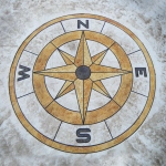 stamped concrete windrose