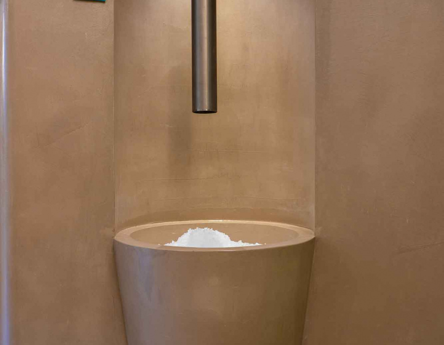 Microverlay®, low thickness concrete resin coating, taupe finish. SPA La Vigna, Pieve del Grappa (Italy)